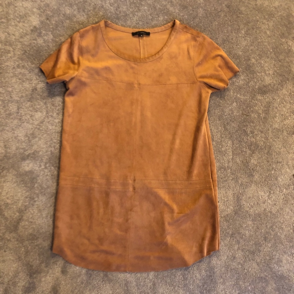 Olivacious Tan Suede Shift Dress